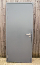 Steel personnel door for use in agricultural and commercial buildings.