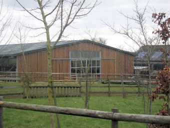 Steel framed equestrian building.